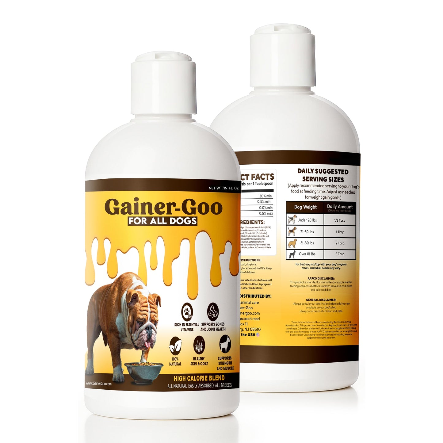 (16oz)  Gainer-GOO (for All Breeds) High Calorie Fat Liquid Weight Gainer