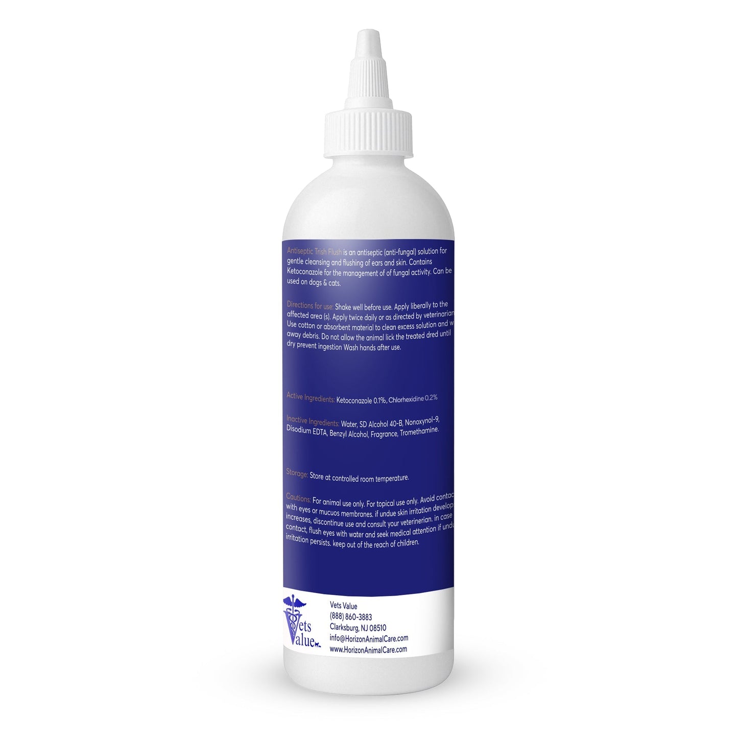 Veterinary Ear Flush for Dogs and Cats 12oz (XL 355ml Bottle) - Clear Therapy Cleaner Alcohol-Free, Itch-Relief Yeast Infections, Supports Healthy Canals - Optimized Solution Dog Washing, White/Clear